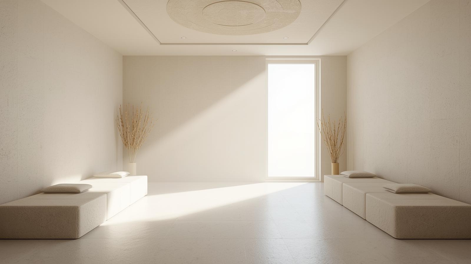 Calm and neutral atmosphere representing well-being and balance